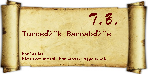 Turcsák Barnabás névjegykártya