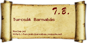 Turcsák Barnabás névjegykártya